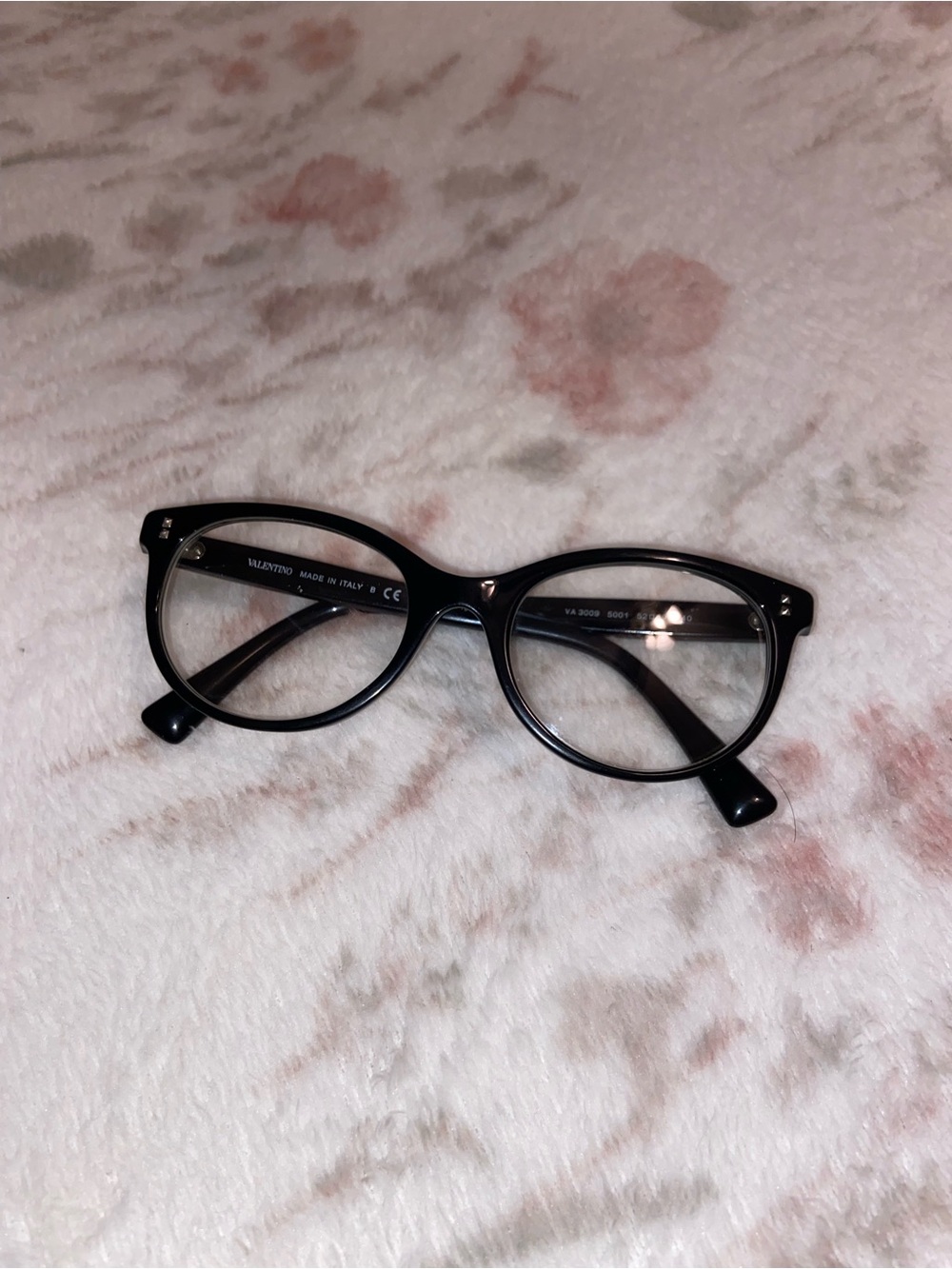 Valentino Black Round Cat Eye Acetate Optical Glasses for Prescription Lenses